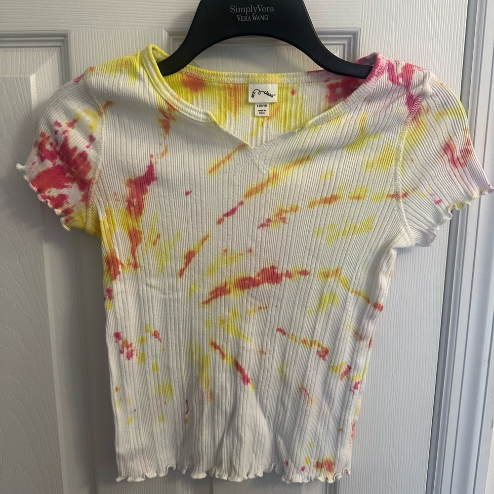 Art Class Girls Kid Tie Dye Short Sleeve T-shirt Top Size Large 10/12